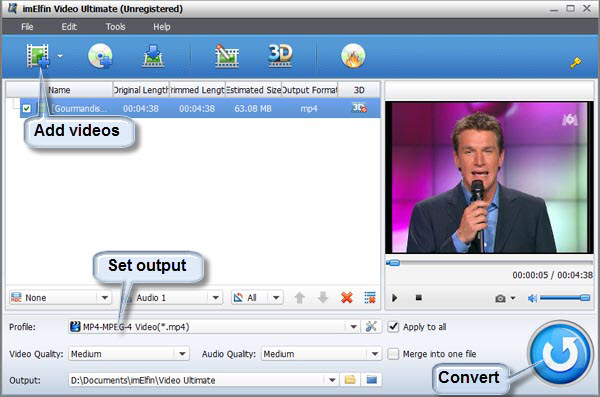 convert iTunes to MP4 with imElfin Video Converter Ultimate
